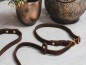 Preview: Leder Retrieverleine  *DARK EBONY* geflochten