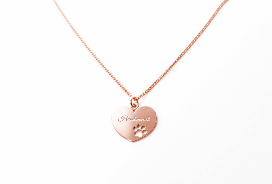 Halskette Herzenspfote Roségold