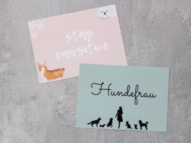 Postkarte 2er Pack *Hundefrau* & *stay pawsitive*