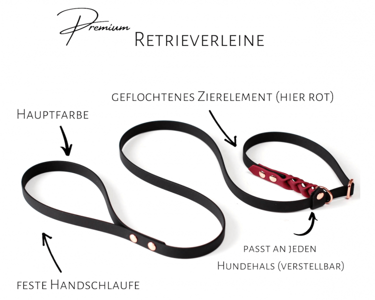 PREMIUM Retrieverleine Biothane zweifarbig *Design Your Own*