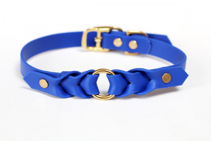 BioThane® Halsband geflochten BLAU