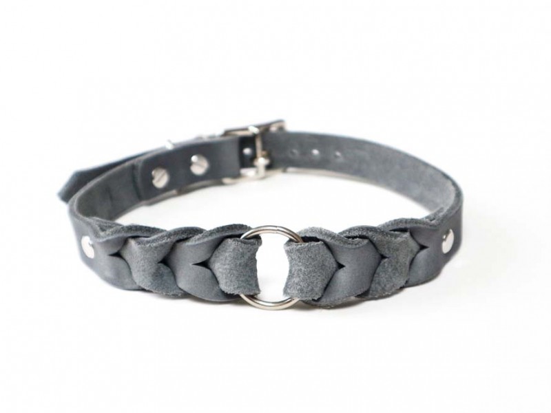 Geflochtene Lederleine oder Set *GREY DELUXE*