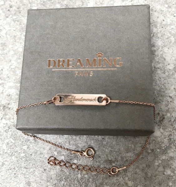 Hundemensch Armband mit Kettchen *Rosé*