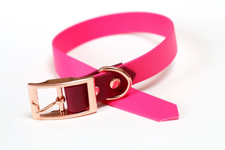 BioThane® Halsband Pink Passion zweifarbig