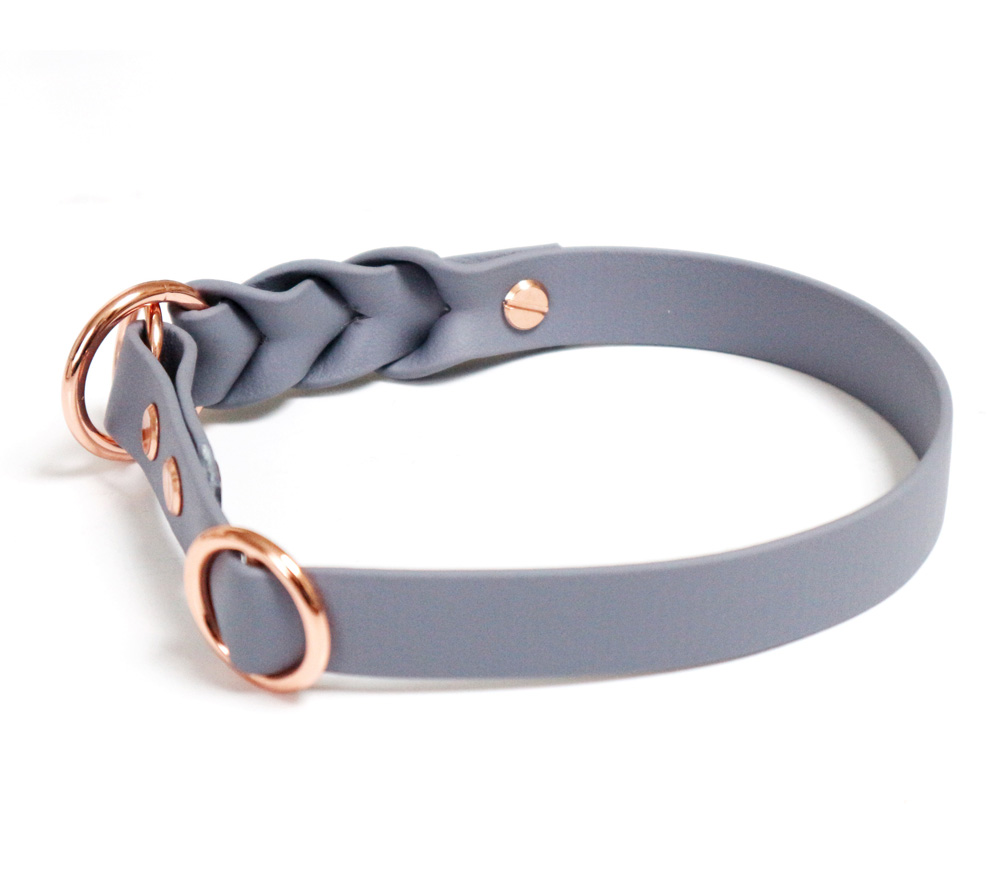 BioThane® Zugstopp Halsband <em>GEFLOCHTEN</em> Stylisches Hundezubehör